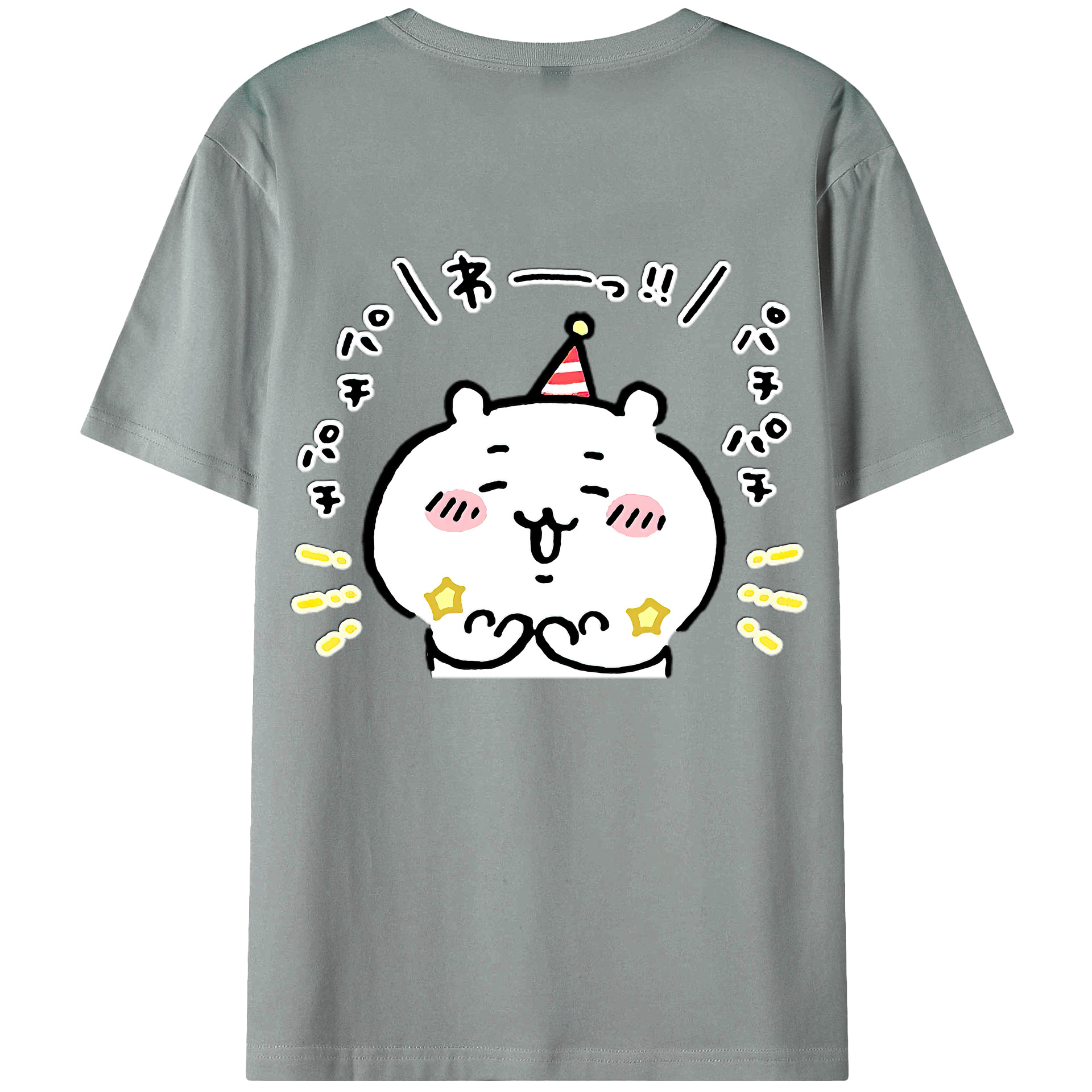 （画像用） ちいかわ ちいかわ Chii-kawa chiikawa 綿100％ メンズ半袖Tシャツ（バックプリント） 通気性